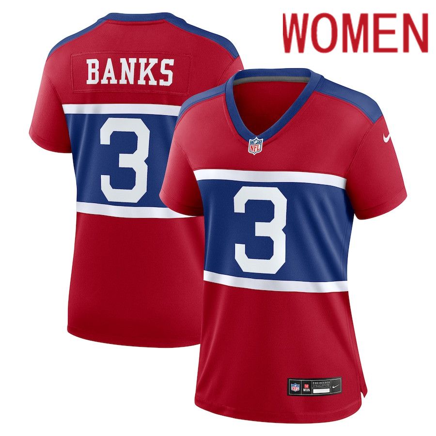 Women New York Giants #3 Deonte Banks Nike Century Red Alternate Player Game NFL Jersey->new york giants->NFL Jersey